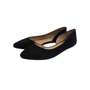 Material Girl Black Faux Suede Side Cutout Flats